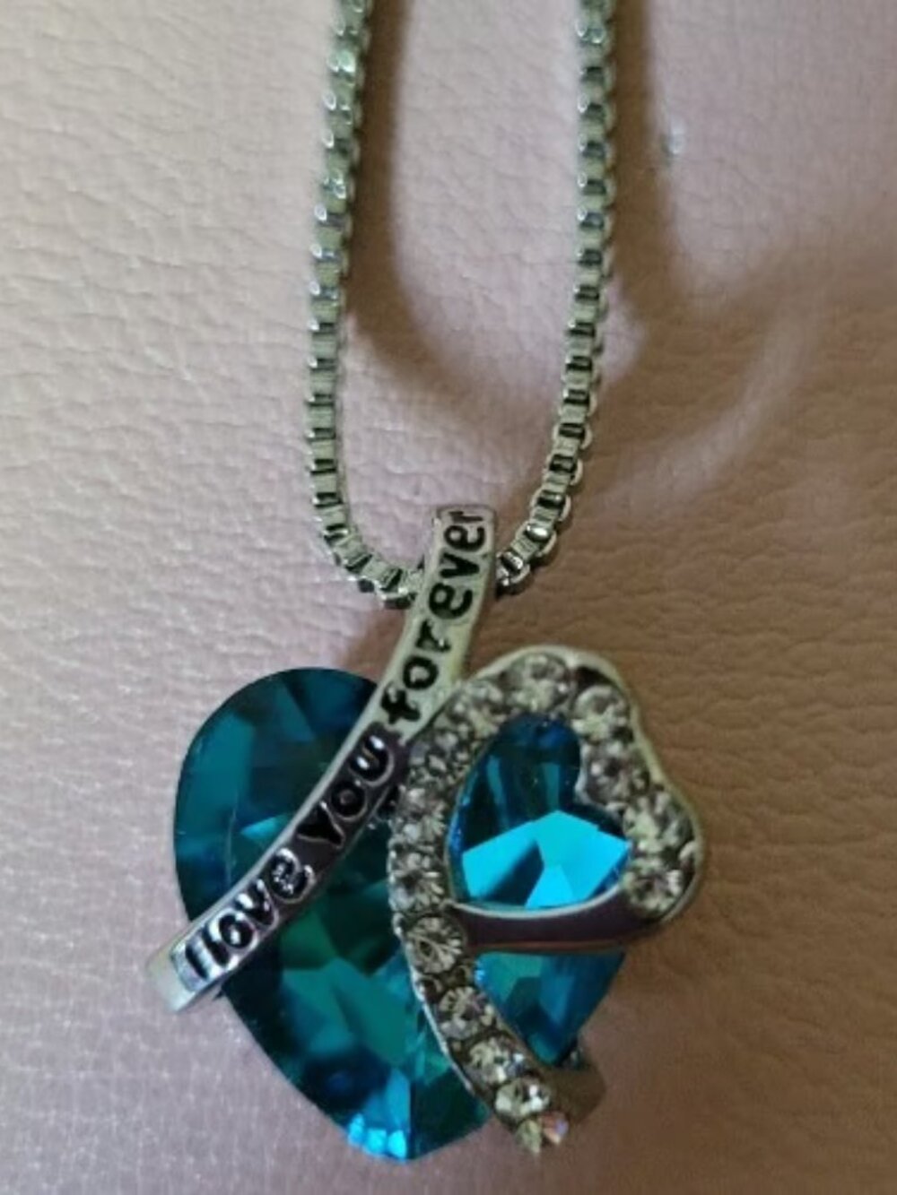Crystal Heart 'I Love You Forever' Necklaces